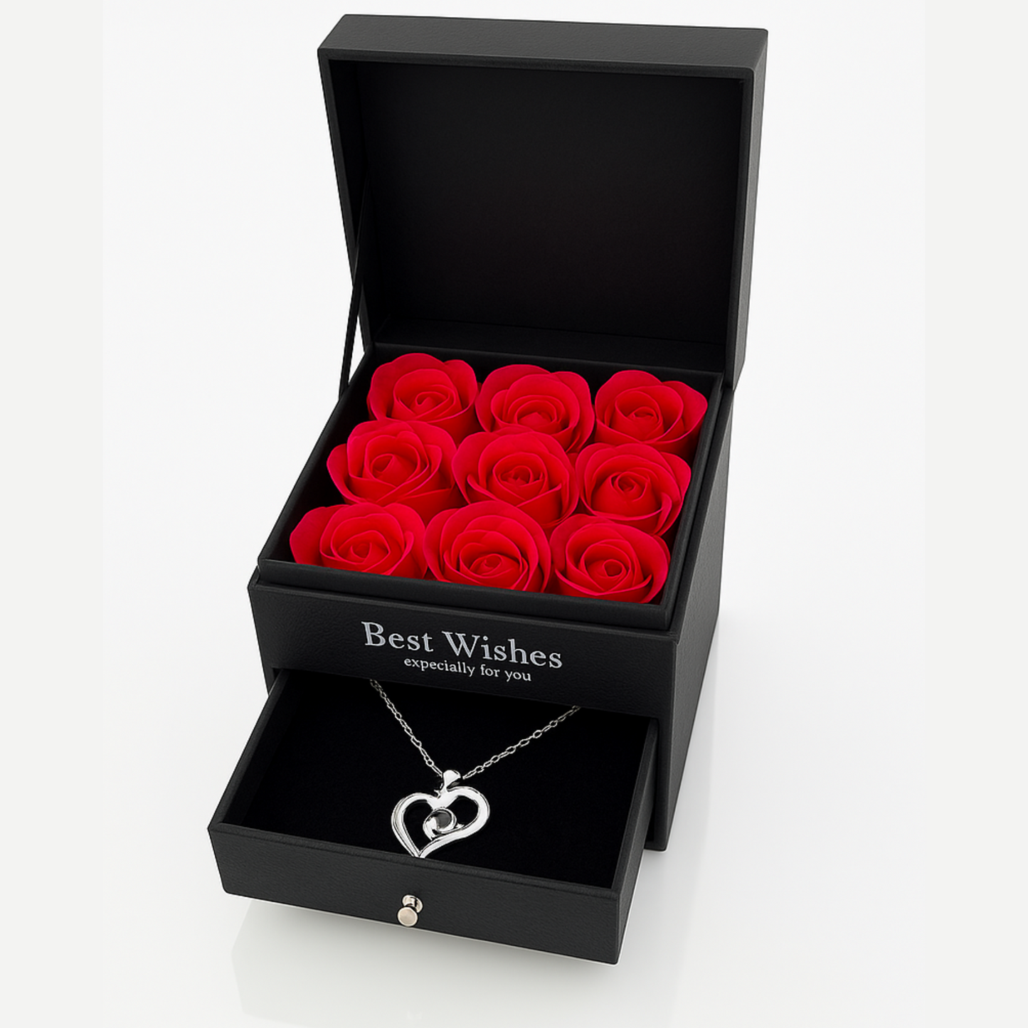 🌹 Coffret Cadeau Éternel – Roses & Bijou d’Amour
