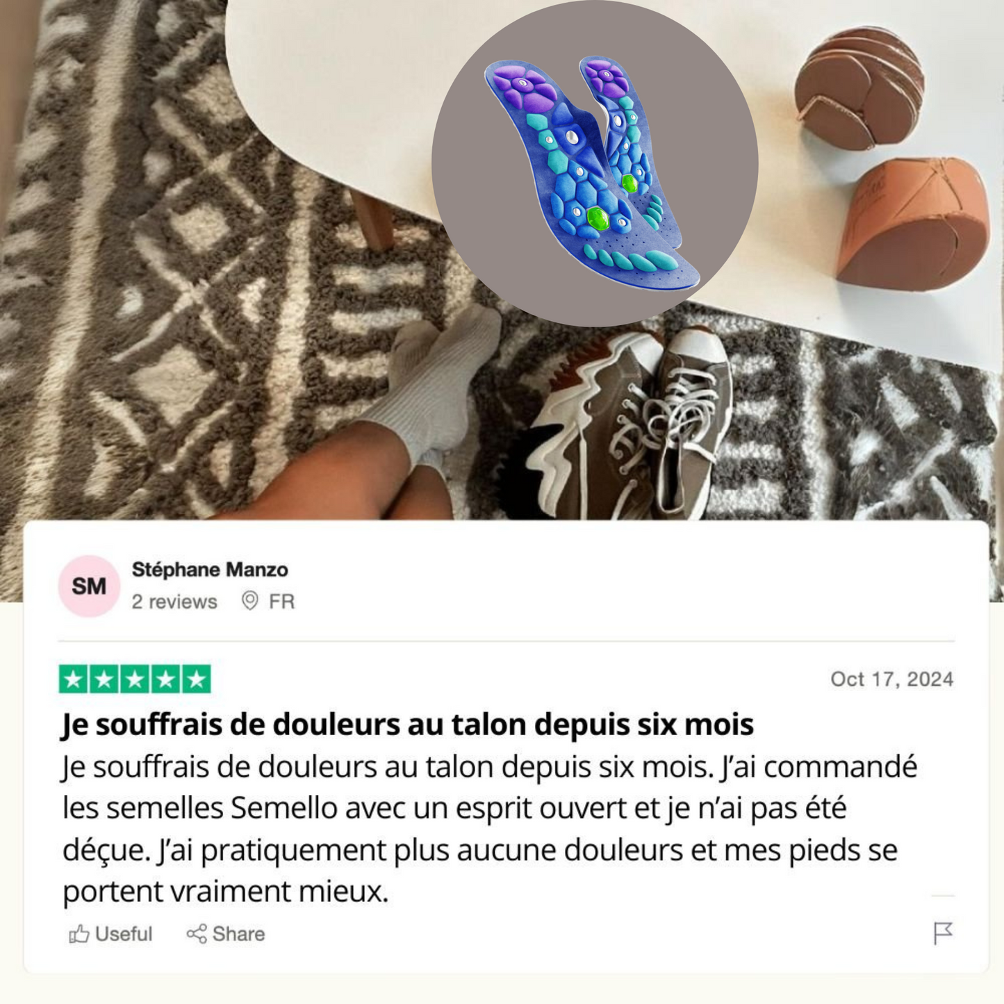 Semelles PiedZen™ - Acupression magnétique pour en finir avec les douleurs dus dos mauvaise posture et les douleur des jambes