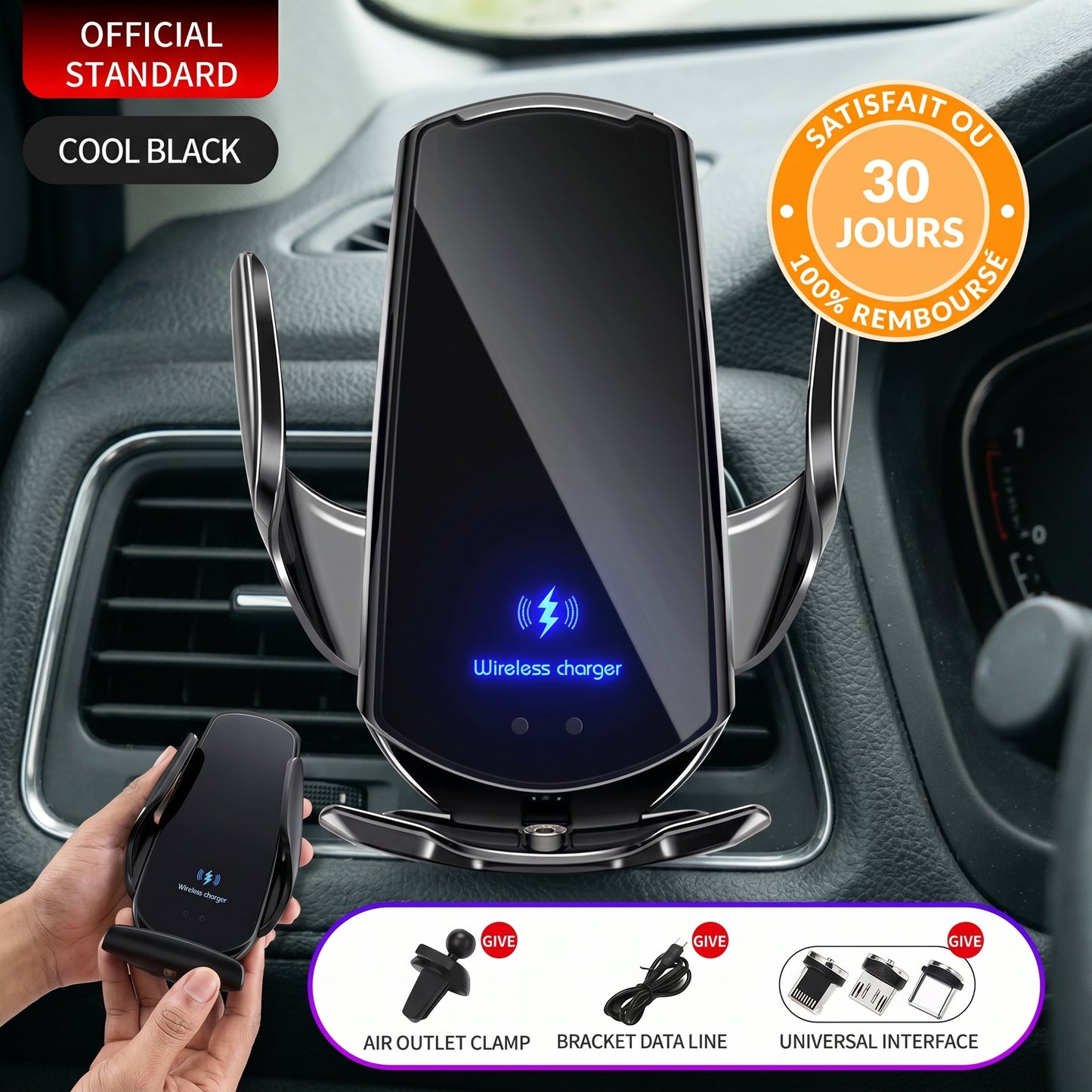 Q3 Pro™ – Le Support Téléphone Support magnétique avec charge rapide 15W et capteur intelligent, modèle 2026