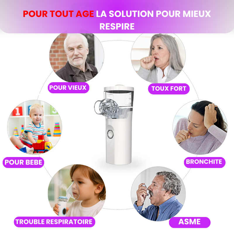Vous ou vos proche souffrants de l'asthme; bronchite; toux ou rhume Avec NebulAir™ Respirez mieux en 5 MINUTES
