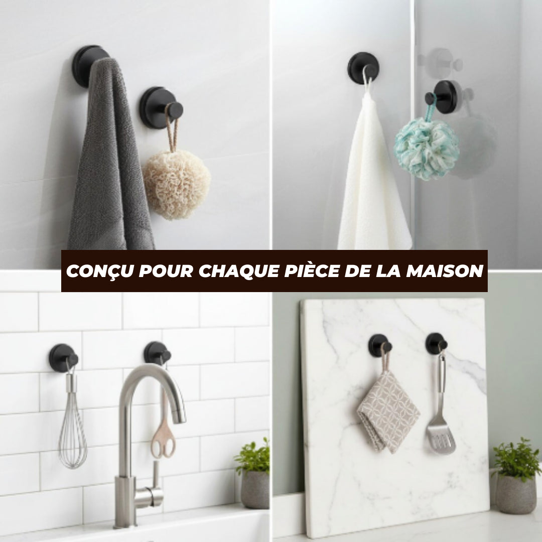 Pack de 4 crochets muraux sans perçage installation simple sans outil technique