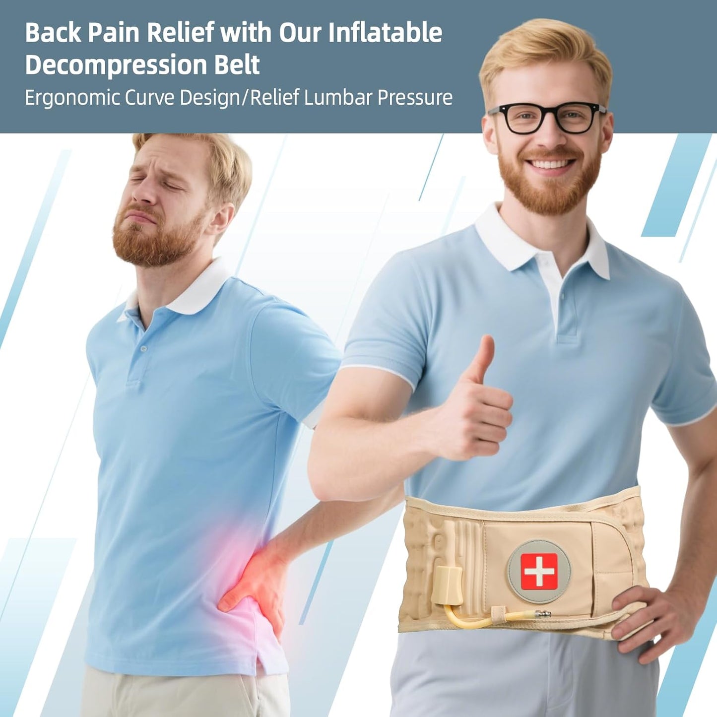 Ceinture Lombaire Gonflable Décompressive — Soulagement Naturel et Instantané du Dos