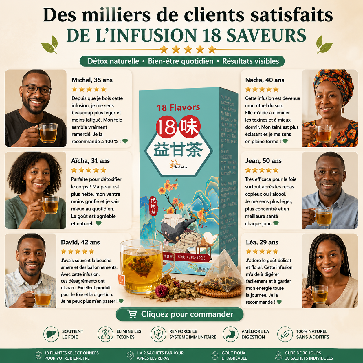 🌿 THÉ DÉTOX FOIE 18 PLANTES