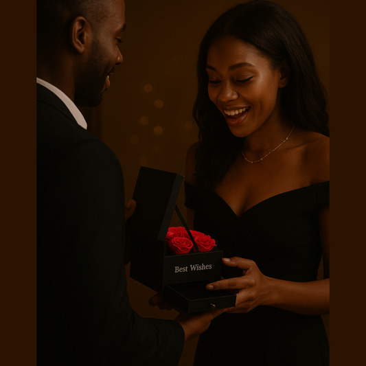 🌹 Coffret Cadeau Éternel – Roses & Bijou d’Amour