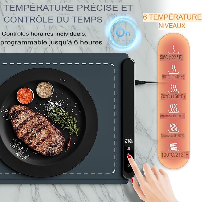 ChaudZen™ — Plateau Chauffant Intelligent  Gardez vos repas chauds sans effort avec ChaudZen™ 🍲