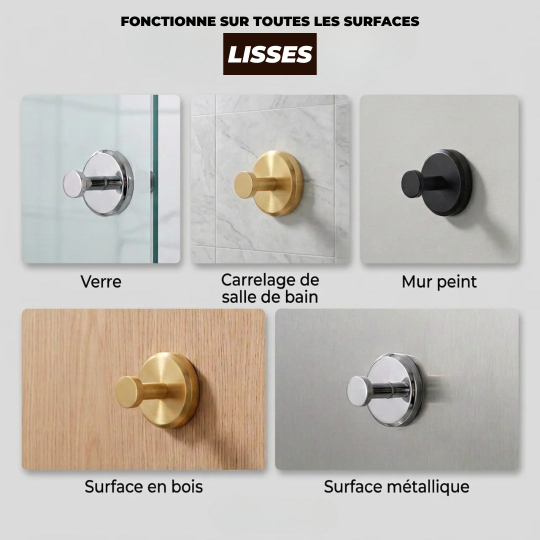 Pack de 4 crochets muraux sans perçage installation simple sans outil technique