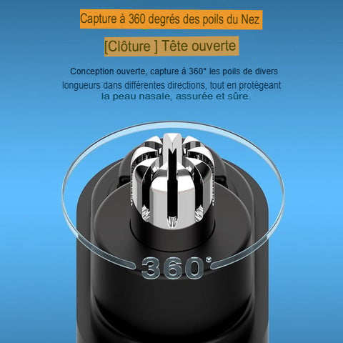 360 Tondeuse à poils de nez portable unisexe